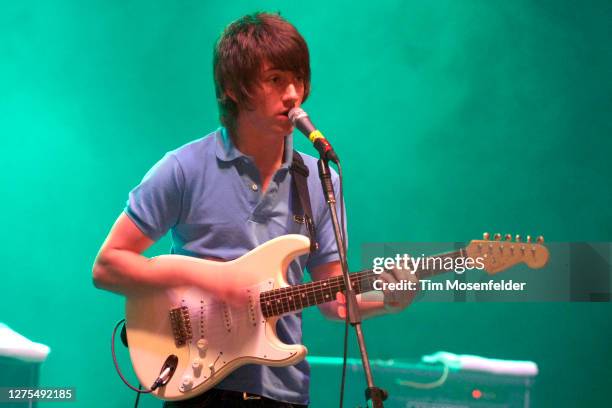 Alex Turner of Arctic Monkeys performs at the Warfield on May 31, 2006 in San Francisco, California.