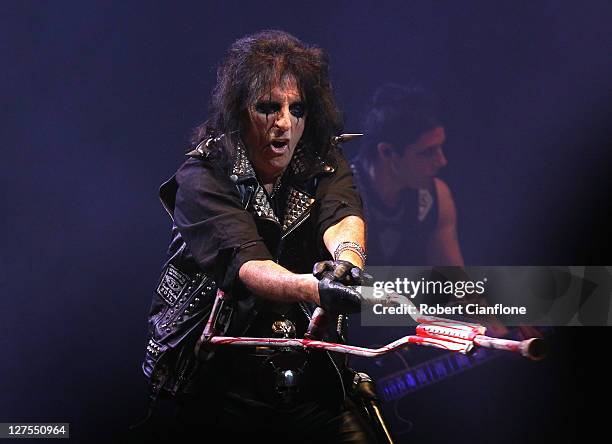 Alice Cooper performs on stage at the Palais Theatre on September 29, 2011 in Melbourne, Australia.