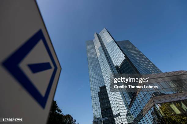 The headquarters of Deutsche Bank pictured on September 22, 2020 in Frankfurt, Germany. According to recent media reports Deutsche Bank has been...