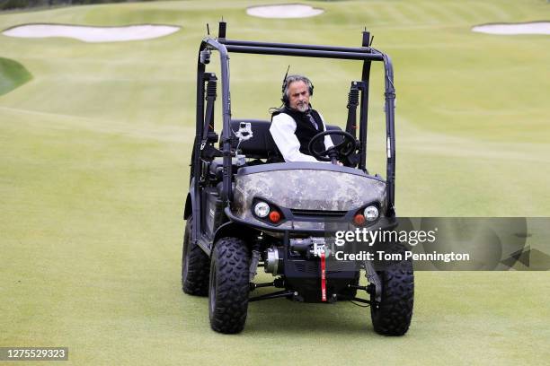Personality David Feherty looks on from an ATV during the Payne’s Valley Cup on September 22, 2020 at Payne’s Valley course at Big Cedar Lodge in...