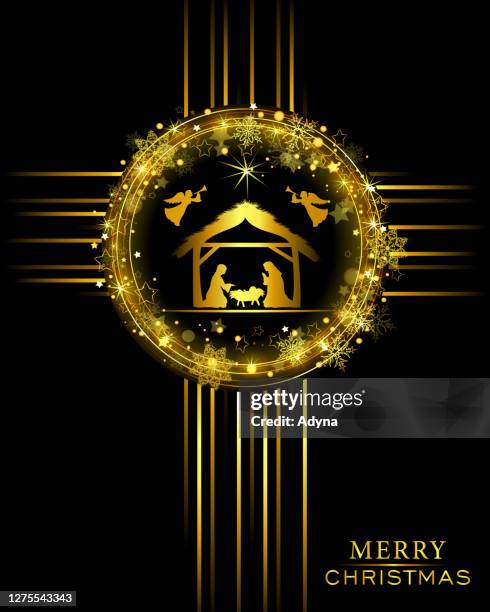 nativity - prayer circle stock illustrations