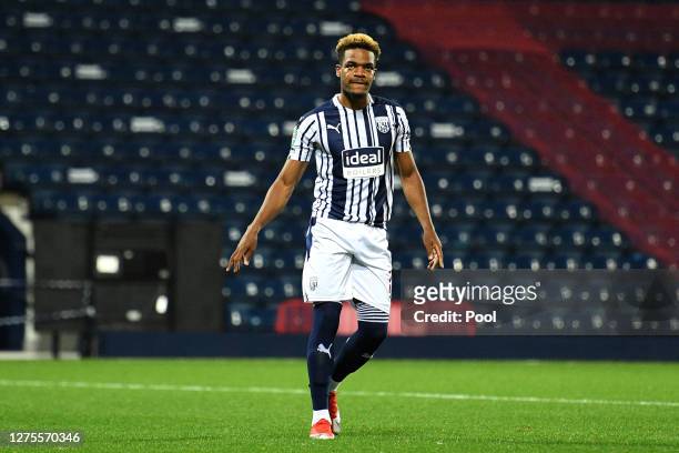 Grady Diangana of West Bromwich Albion reacts after his penalty is saved during the penalty shootout during the Carabao Cup Third Round match between...