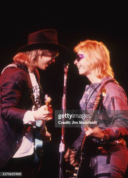 Rock band The Cars Elliot Easton and Benjamin Orr perform on the Door to Door Tour at the St. Paul Civic Center in St. Paul, Minnesota on November...