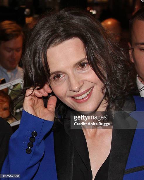 French actress Juliette Binoche attends the "Copie Conforme" Germany Premiere at the Cinema Paris Berlin on September 29, 2011 in Berlin, Germany.