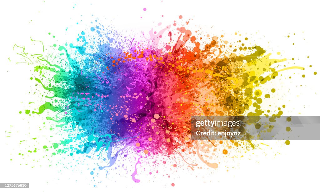 Rainbow paint splash