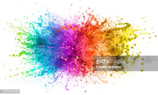rainbow paint splash - spray stock illustrations