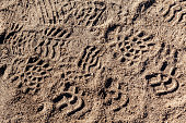 Footsteps on ground - pattern people marks