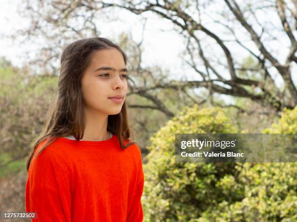 portrait woman looking in the distance - argentina girls stock pictures, royalty-free photos & images