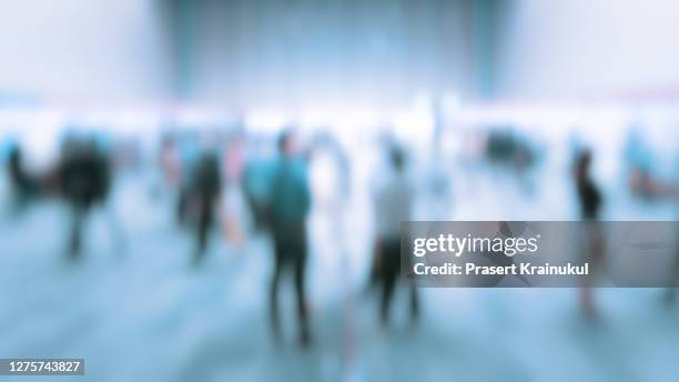 blurred background of trade fairs in the big hall - joint session of congress stockfoto's en -beelden