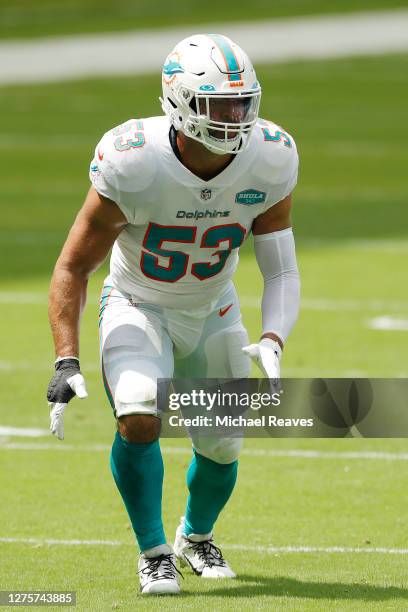 Kyle Van Noy of the Miami Dolphins in action against the Buffalo Bills at Hard Rock Stadium on September 20, 2020 in Miami Gardens, Florida.