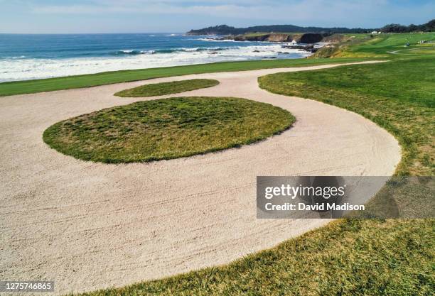 General view of the 10th hole at Pebble Beach Golf Links during the 1990 AT&T Pebble Beach National Pro-Am held during February 1990 in Pebble Beach,...