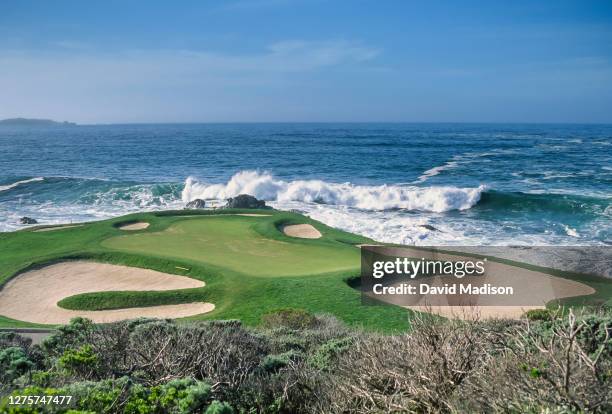 General view of the 7th hole at Pebble Beach Golf Links during the 1991 AT&T Pebble Beach National Pro-Am held during February 1991 in Pebble Beach,...