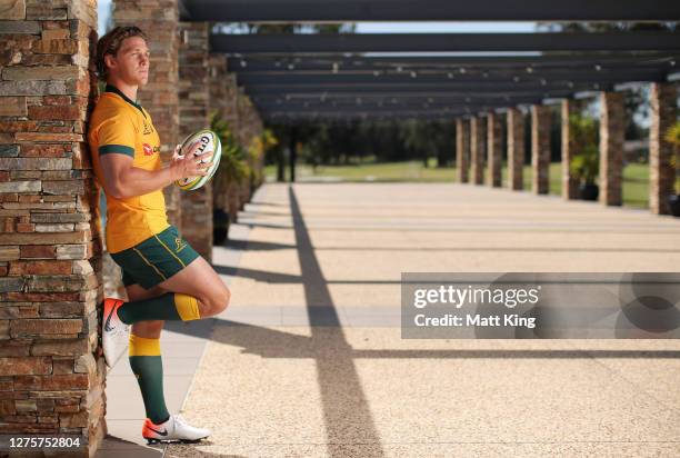 Michael Hooper poses after being announced as the Wallabies captain during a Wallabies media opportunity at Crowne Plaza on September 23, 2020 in...