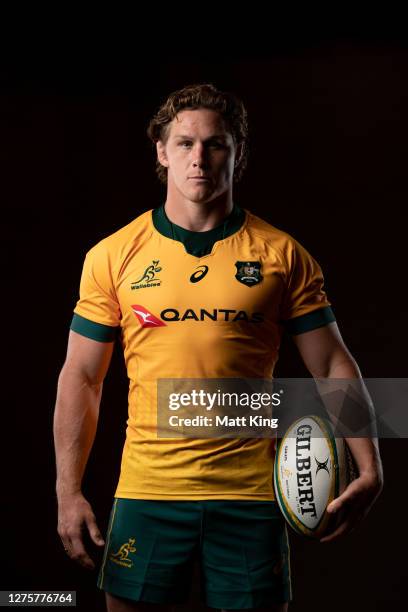 Michael Hooper poses during the Australian Wallabies portrait session at the Crowne Plaza on September 21, 2020 in the Hunter Valley, Australia.