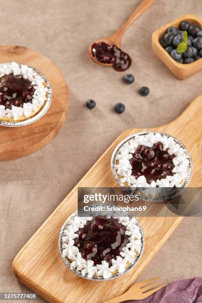 blueberry pie with jam and blueberries - blueberry pie stock pictures, royalty-free photos & images