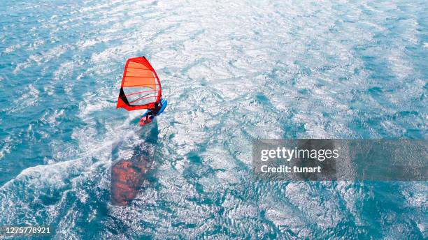 aerial view of windsurfing - extreme stock pictures, royalty-free photos & images