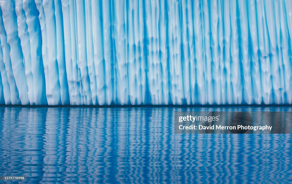 Vertical lines of an iceberg, Antarctica