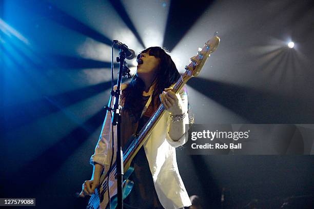 Sarah Daly from Scanners supports the Boxer Rebellion at Shepherds Bush Empire on September 29, 2011 in London, England.