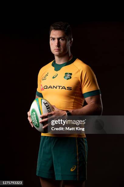 Rob Simmons poses during the Australian Wallabies portrait session at the Crowne Plaza on September 21, 2020 in the Hunter Valley, Australia.