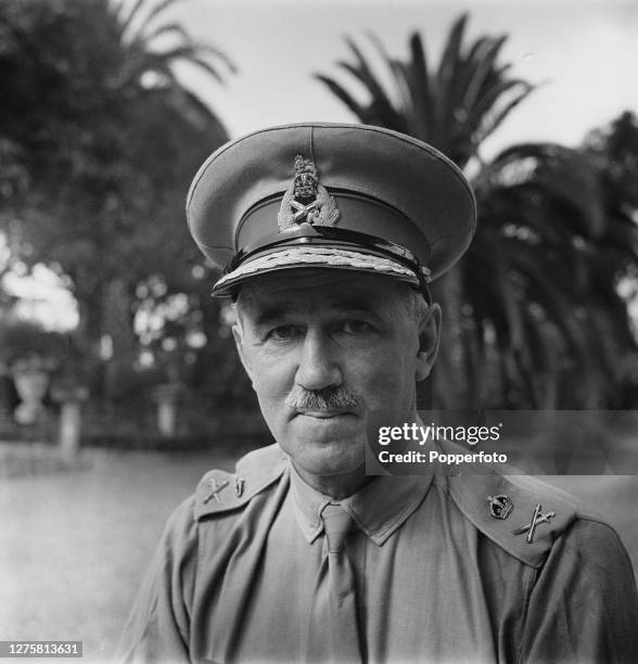 British Army officer Lieutenant General Clive Gerard Liddell , Governor and Commander-in-Chief of Gibraltar, posed in the grounds of Government House...