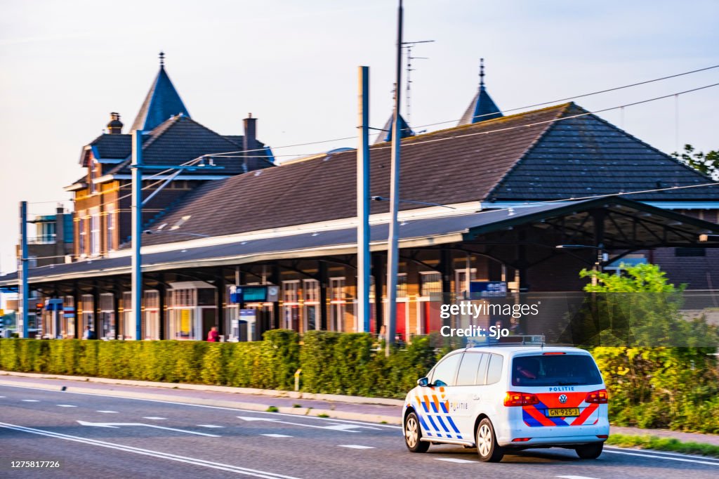 Dutch policecar rushing to the scene of an incident