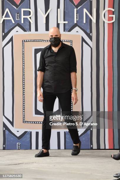 Designer Avsh Alom Gur acknowledges the applause of the audience during the Maryling Fashion Show during the Milan Fashion Week Spring/Summer 2021 on...