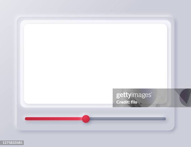 video screen interface playback design - 3d video player stock illustrations