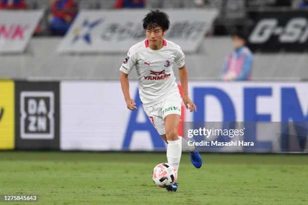 Tatsuhiro Sakamoto of Cerezo Osaka in action during the J.League Meiji Yasuda J1 match between FC Tokyo and Cerezo Osaka at Ajinomoto Stadium on...