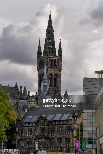 General view of the tower of Glasgow University on September 23, 2020 in Glasgow, Scotland. Scottish First Minister Nicola Sturgeon confirmed there...