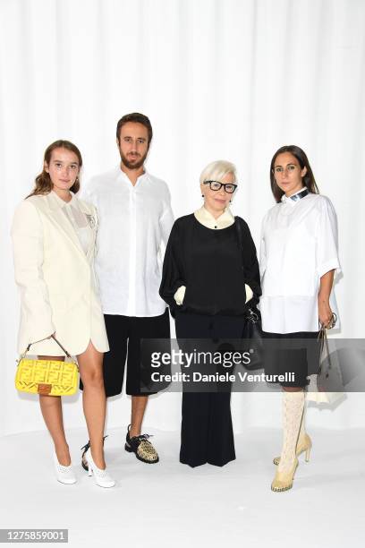 Leonetta Luciano Fendi, Giulio Delettrez Fendi, Anna Fendi and Delfina Delettrez Fendi attend the Fendi Spring Summer 2021 Show during Milan Fashion...