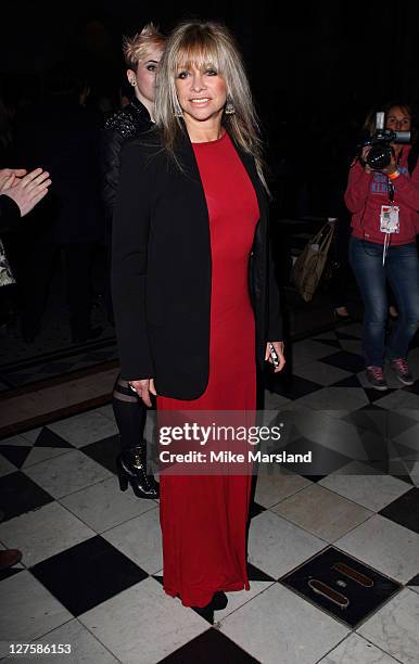 Jo Wood seen in the front row at the Vivienne Westwood show at London Fashion Week Autumn/Winter 2011 on February 20, 2011 in London, England.