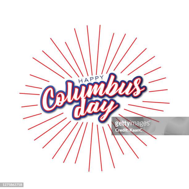glücklich columbus day grußkarte vorlage banner hintergrund stock illustration - columbus georgia stock-grafiken, -clipart, -cartoons und -symbole