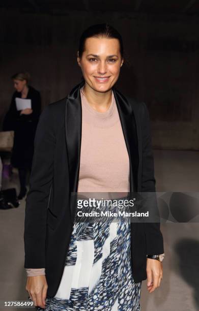 Yasmin Le Bon seen in the front row at the Christopher Kaneshow at London Fashion Week Autumn/Winter 2011 on February 21, 2011 in London, England.