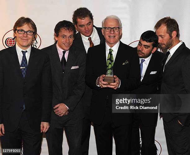 Steve Martin & The Steep Canyon Rangers win for Entertainer of the Year at the 2011 International Bluegrass awards at the Ryman Auditorium on...