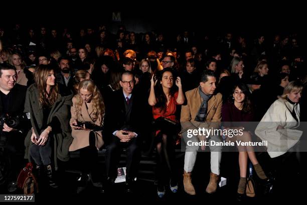 Bianca Brandolini d'Adda, Franca Sozzani, Coco Brandolini d'Adda, Stefano Tonchi and Delfina Delettrez Fendi attend the Fendi fashion show as part of...