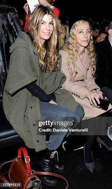 Bianca Brandolini d'Adda and Franca Sozzani attend the Fendi fashion show as part of on Milan Fashion Week Womenswear Autumn/Winter 2011 on February...