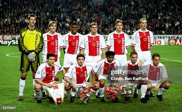 The Ajax team have a group shot before the Champions League match against Olympiakos at The Amsterdam Arena in Amsterdam, Holland. Ajax won the game...