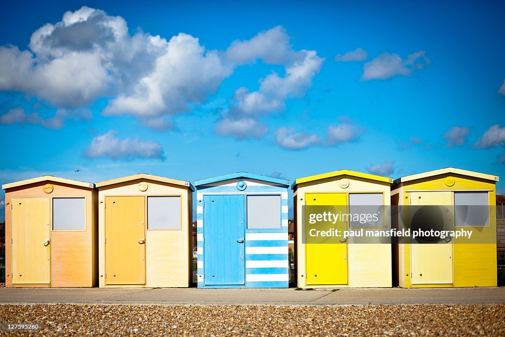 Row of colourful beach huts