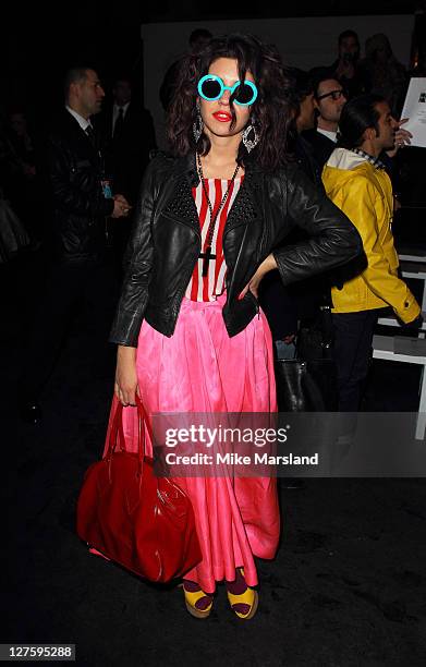 Marina Diamandis seen at the at the House of Holland show at London Fashion Week Autumn/Winter 2011 on February 19, 2011 in London, England.