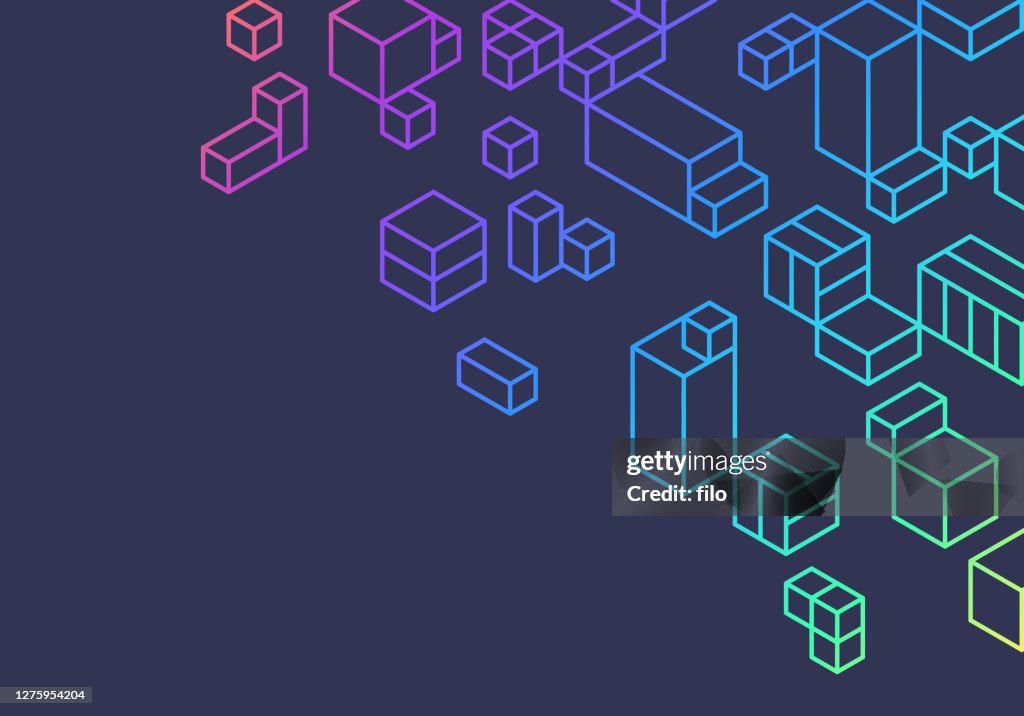 Abstract Boxes Cubes Background Design