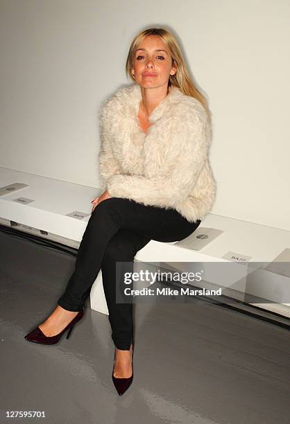 Louise Redknapp attends the front row at the Aquascutum show at London Fashion Week Autumn/Winter 2011 on February 22, 2011 in London, England.