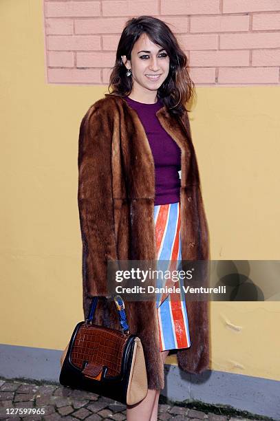 Delfina Delettrez Fendi attends the Fendi fashion show as part of on Milan Fashion Week Womenswear Autumn/Winter 2011 on February 24, 2011 in Milan,...