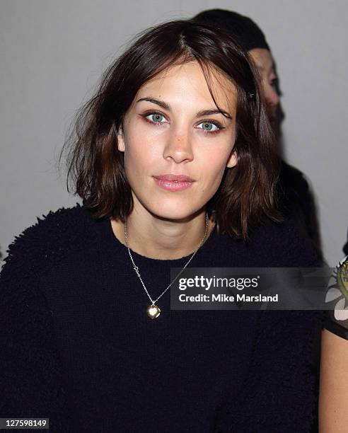 Alexa Chung seen in the front row at the Christopher Kaneshow at London Fashion Week Autumn/Winter 2011 on February 21, 2011 in London, England.