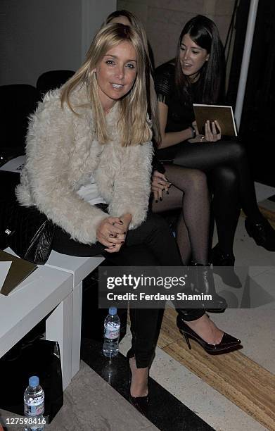 Louise Rednapp seen at the front row at the Bodyamr show at London Fashion Week Autumn/Winter 2011 on February 22, 2011 in London, England.