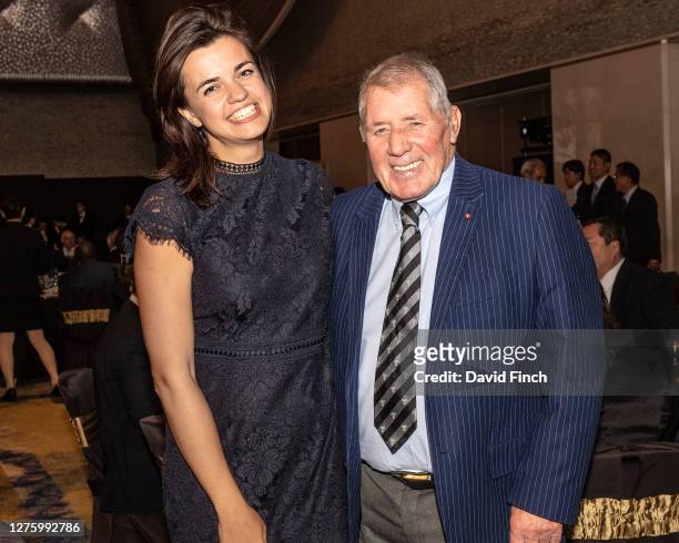 Director of the EJU Presidential Office, Yana Dmitrieva of Russia, left, happily stands alongside BJA President and 10th dan, George Kerr CBE of...