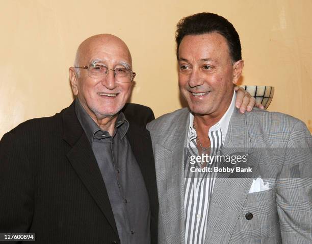 Dominic Chianese and Tony Darrow attend The Sopranos Celebrity Dinner at Empire Steak House on September 29, 2011 in New York City.