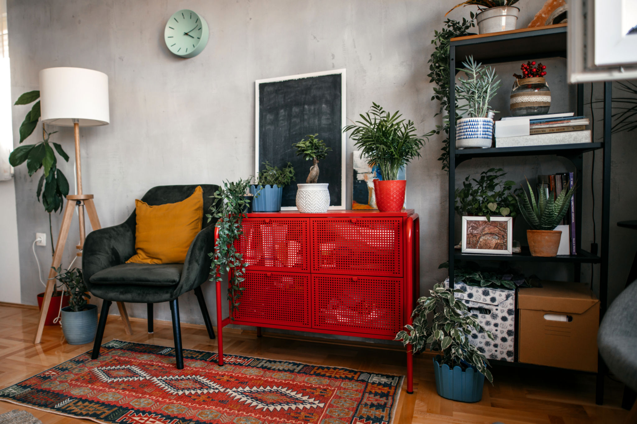 cluttered room