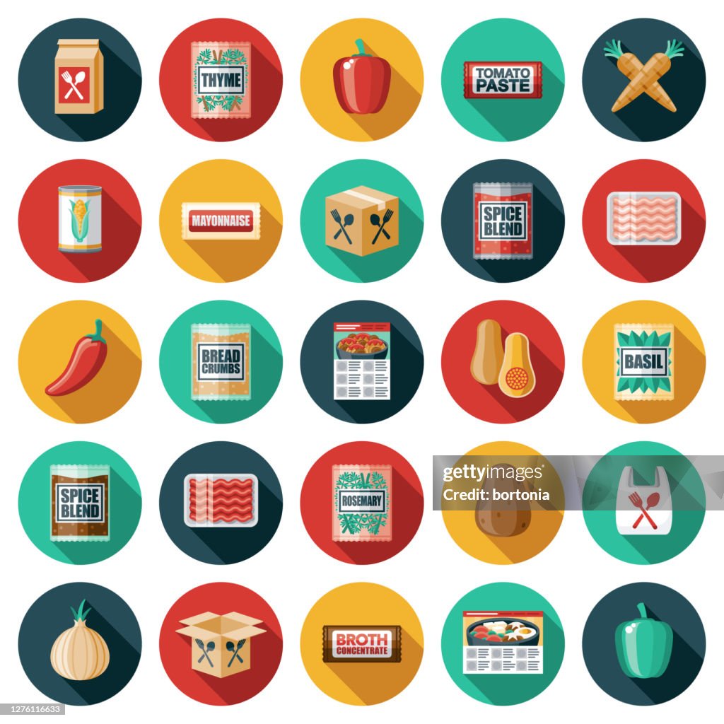 Meal Kit Ingredients Icon Set