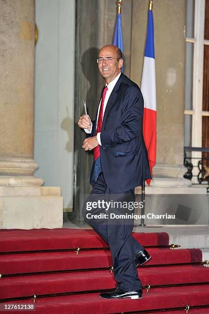 Of Alsthom company Patrick Kron arrives to attend a state dinner with South African President Jacob Zuma and wife at Elysee Palace on March 2, 2011...