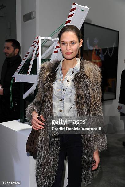 Bianca Balti attends the Opening Cardi Black Box Gallery during the Milan Fashion Week Womenswear Autumn/Winter 2011 on February 24, 2011 in Milan,...